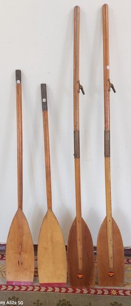 TWO PAIRS OF WOODEN RAMPS