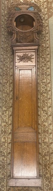 FLOOR CLOCK called Demoiselle in oak carved...