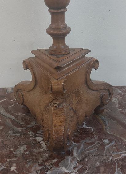 PIQUE-CIERGE in molded natural wood, mounted...
