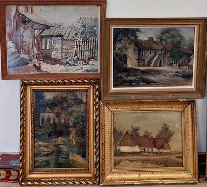 LOT including : 

- Watercolours signed lower...
