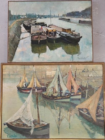Lionel PAILLETTE

Barge and sailboat

Oil...