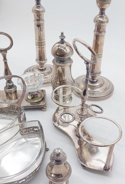 LOT of silver-plated metal including: 

-...