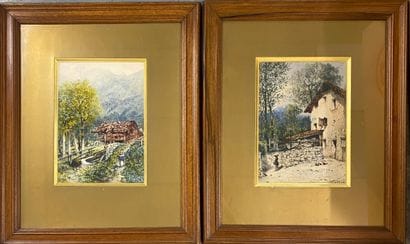 A. HERST

Paysage de montagne et Ferme

Paire...