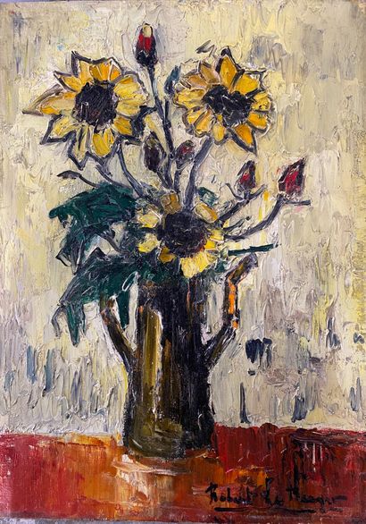 Robert LE BERGER (1905-1972) 

Tournesols

Huile...