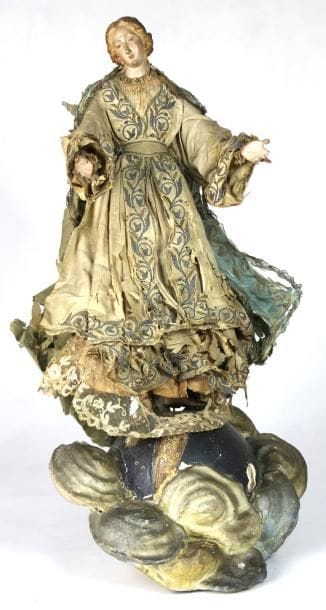 SANTON NAPOLITAIN en terre cuite polychrome...
