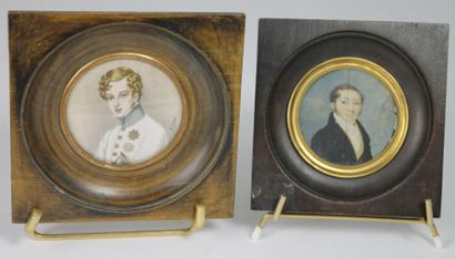 ECOLE FRANCAISE XIXe siècle
DEUX MINIATURES...