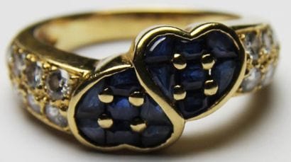 BAGUE en or jaune sertie de diamants et de...