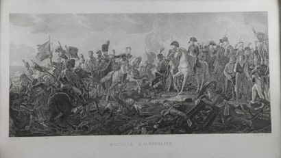 GRAVURE en noir figurant La Bataille d'Austerlitz....