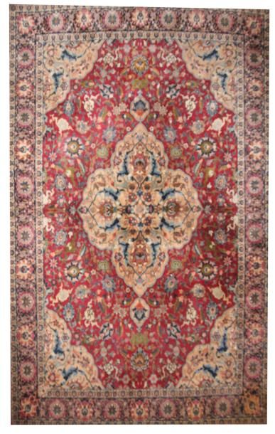 TAPIS d' ORIENT en laine et soie 370 x 278...
