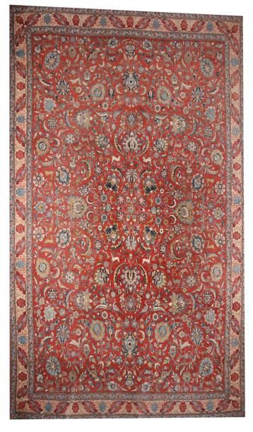 TAPIS d' ORIENT en laine et soie 396 x 278...