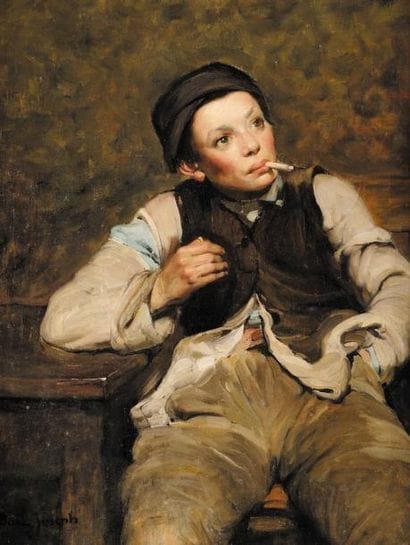 Joseph BAIL (1862-1921)
Le jeune fumeur Huile...
