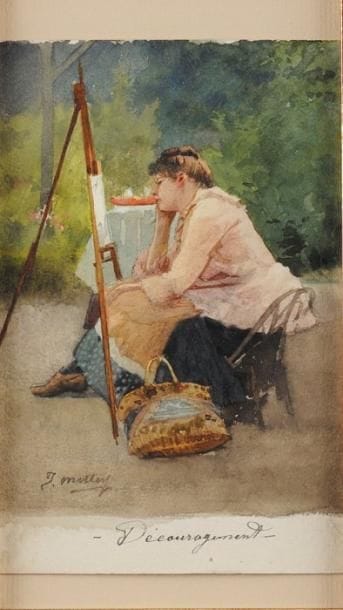 Joseph MITTEY (1853-1936)
Découragement Aquarelle...
