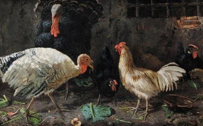 Gaetano Mormile (1839-1890)
Basse cour Huile...