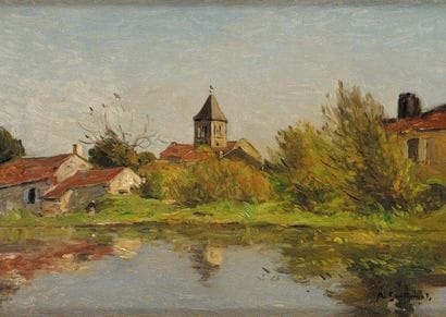 Antoine GUILLEMET (1843-1918)
Vue de village...