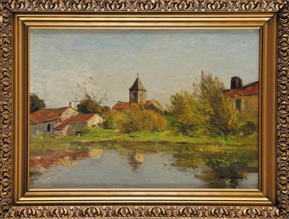 Antoine GUILLEMET (1843-1918)
Vue de village...