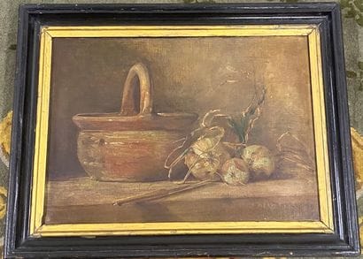 H. PRADEAUX

Still life with onions

Oil...