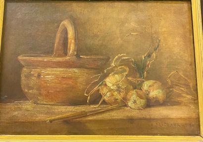 H. PRADEAUX

Still life with onions

Oil...