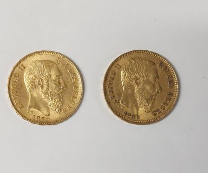 2 PIECES 20 FRANCS OR

Leopold II 

1870...