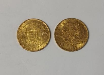 2 PIECES 20 FRANCS OR

François-Joseph Ier

1888...