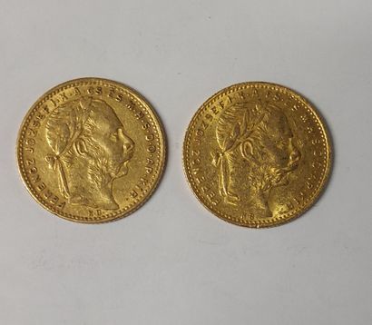 2 PIECES 20 FRANCS OR

François-Joseph Ier

1884...