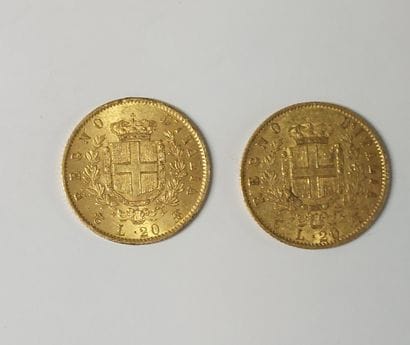 2 PIECES 20 LIRES OR 

Vittorio Emanuele...