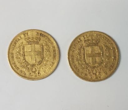 2 PIECES 20 LIRES OR 

Victor Emmanuel II

1859...