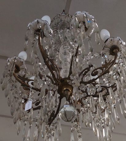 brass PAMPILLES LIGHT, nine lights 

Height:...