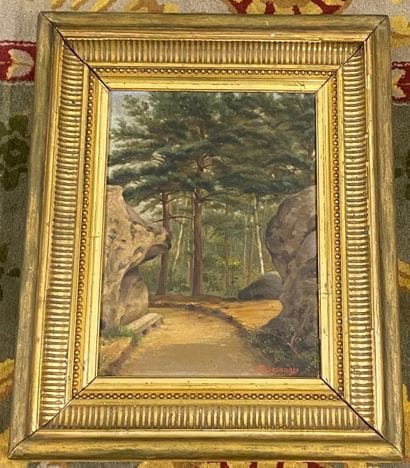 A. DESGRANGES

Forest path

Oil on card signed...