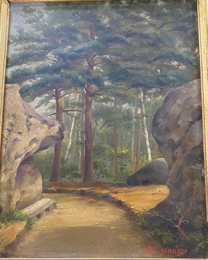 A. DESGRANGES

Forest path

Oil on card signed...