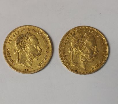 2 PIECES 20 FRANCS OR

François-Joseph Ier

1875...