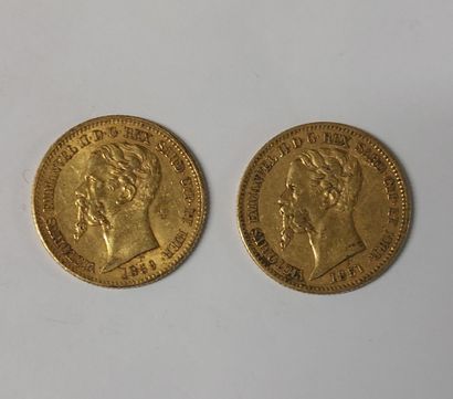 2 PIECES 20 LIRES OR 

Victor Emmanuel II

1851...