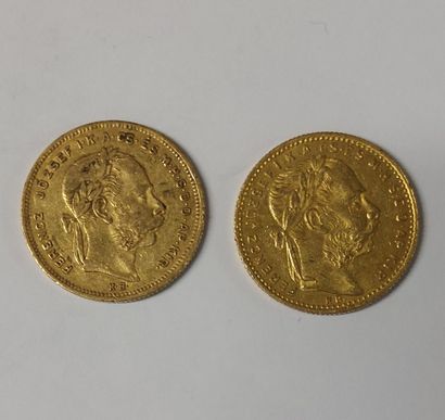 2 PIECES 20 FRANCS OR 

François-Joseph Ier

1886...