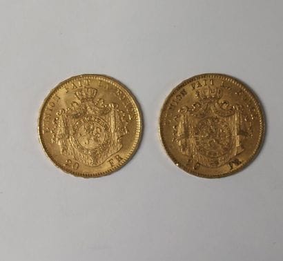 2 PIECES 20 FRANCS OR

Leopold II 

1870...