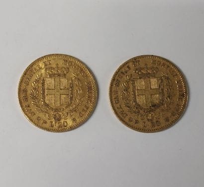 2 PIECES 20 LIRES OR 

Victor Emmanuel II

1851...