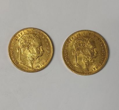 2 PIECES 20 FRANCS OR

François-Joseph Ier

1888...