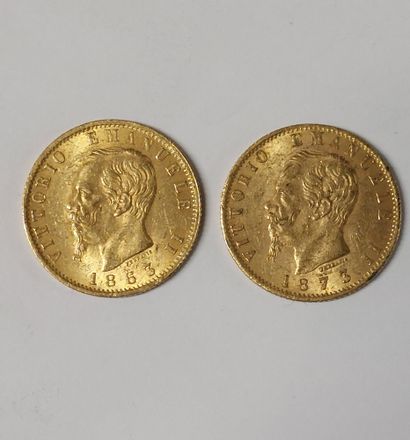 2 PIECES 20 LIRES OR 

Vittorio Emanuele...