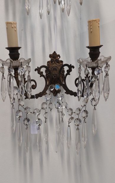 brass PAMPILLES LIGHT, nine lights 

Height:...
