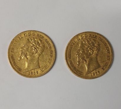 2 PIECES 20 LIRES OR 

Victor Emmanuel II

1859...