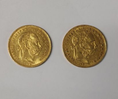 2 PIECES 20 FRANCS OR 

François-Joseph Ier

1879...