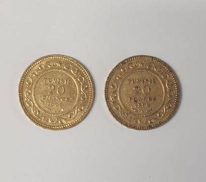 2 PIECES 20 FRANCS OR 

Tunisie

1892 et...