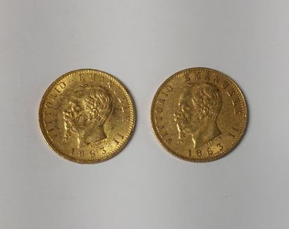 2 PIECES 20 LIRES OR 

Vittorio Emanuele...