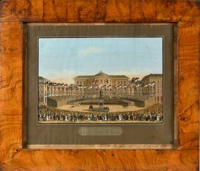 LARGE watercolor and relief ENGRAVING
Gutenberg...