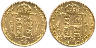 VICTORIA 1937 - 1901
Lot of two gold half-sovereigns...