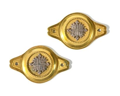 PAIRE DE BOSSETTES de mors de bride de la...