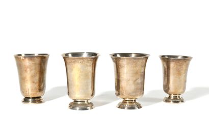 SET OF FOUR 18th century tulip-shaped TIMBALES
in...