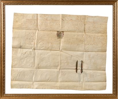 IMPORTANTES LETTRES PATENTES, brevet d’anoblissement,...