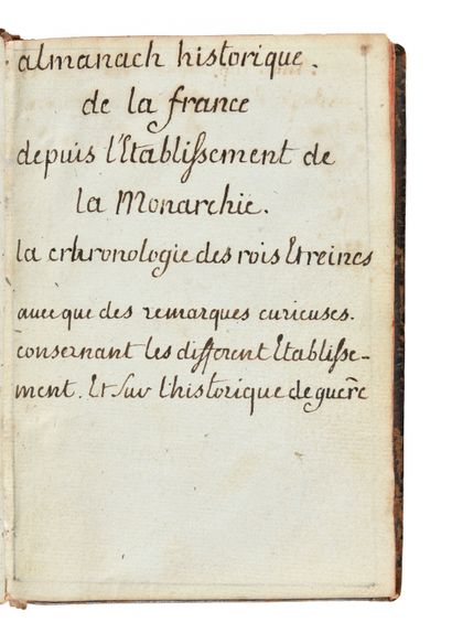 HISTORY OF FRANCE. 
- Manuscript entitled...