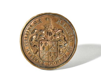 FORT CACHET SCEAU ROND en bronze aux armes...