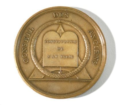 DECRET DU 8 NIVOSE AN VI.
Copper medal by...