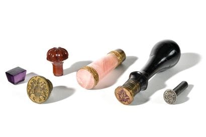 SET OF FIVE CACHETS and cachet handles including...